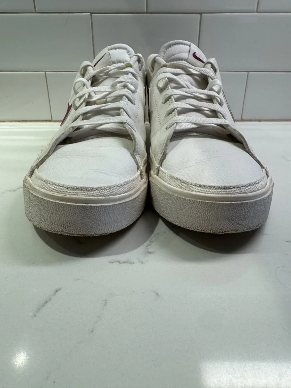 Nike Court Legacy Next Nature White Rosewood Leather Low Top Lace Up Sneakers Me